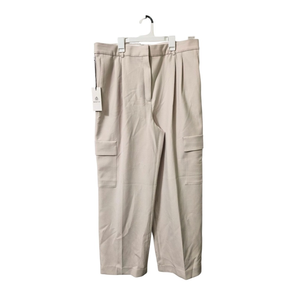 Babaton Spotlight Cargo Pant Matte Pearl High Rise Wide Leg Size 16 NWT